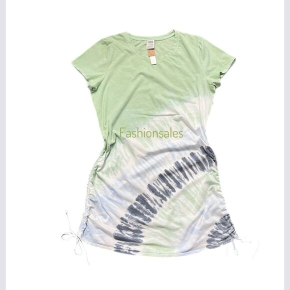 Victorias Secret Pink Ruched Sides Dress Tie Dye XXL - Picture 5 of 6